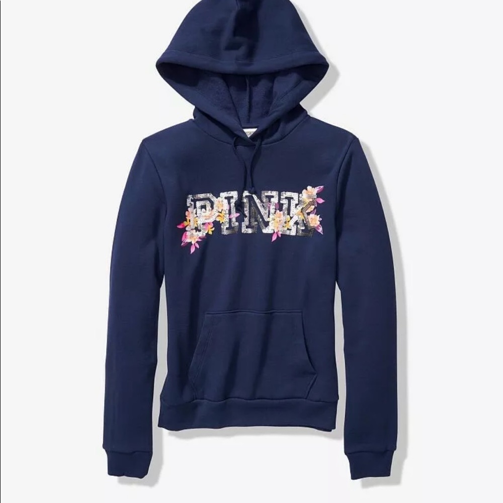 Victoria secret pink sequin bling perfect pullover